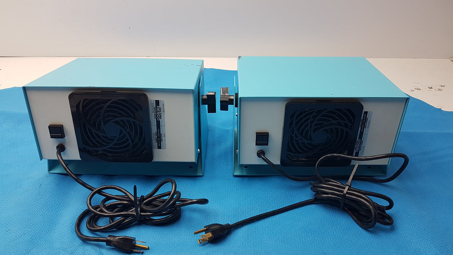 Lot of 2 Desco A60408 Bench Top Ionizer 110V
