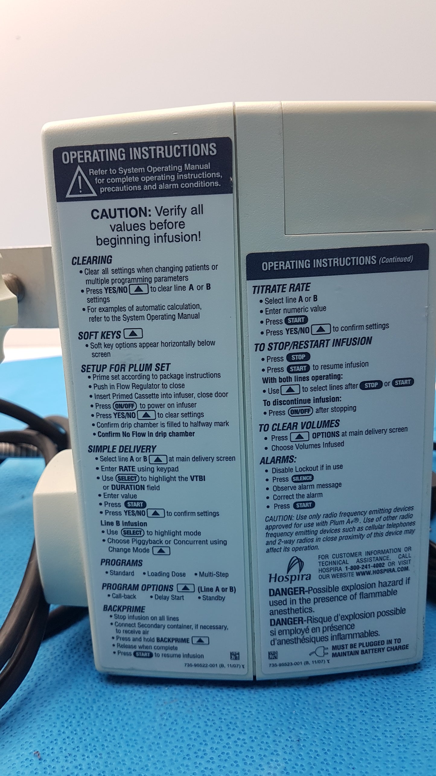 Lot of 3 Hospira DWL-AG132 Plum A+ Infusion pumps