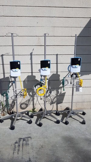 Lot of 3 Vapotherm Precision Flow Plus Hi-VNI Respiratory Units With Rolling Stands
