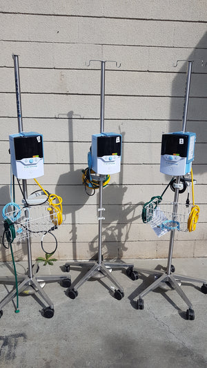 Lot of 3 Vapotherm Precision Flow Plus Hi-VNI Respiratory Units With Rolling Stands