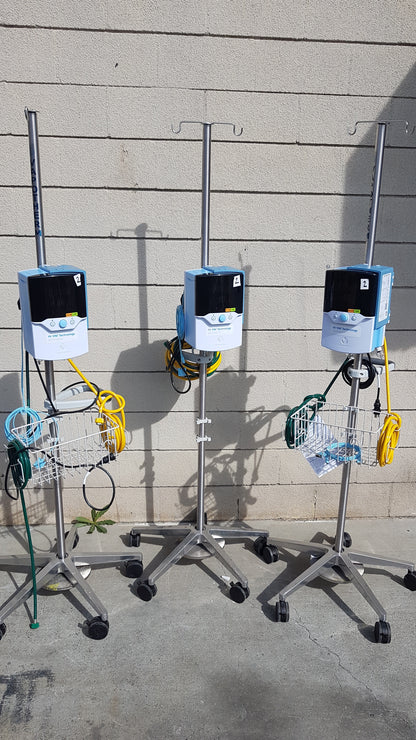 Lot of 3 Vapotherm Precision Flow Plus Hi-VNI Respiratory Units With Rolling Stands