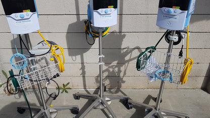 Lot of 3 Vapotherm Precision Flow Plus Hi-VNI Respiratory Units With Rolling Stands