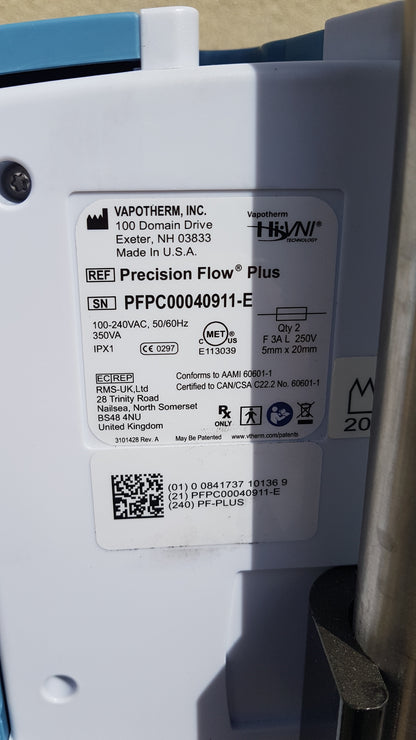 Lot of 3 Vapotherm Precision Flow Plus Hi-VNI Respiratory Units With Rolling Stands
