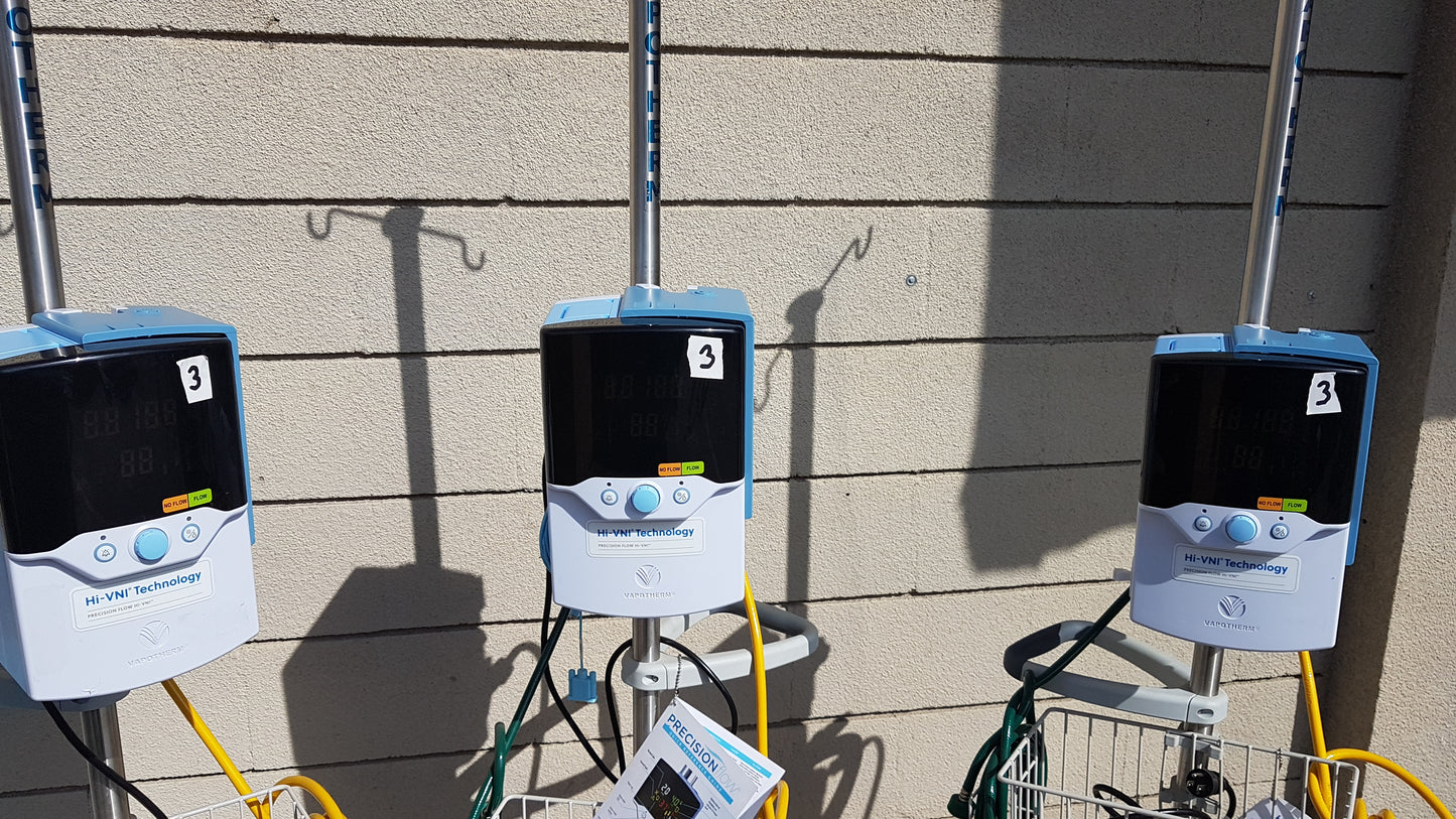 Lot of 3 - Vapotherm Hi-VNI Respiratory Therapy Units With Stands