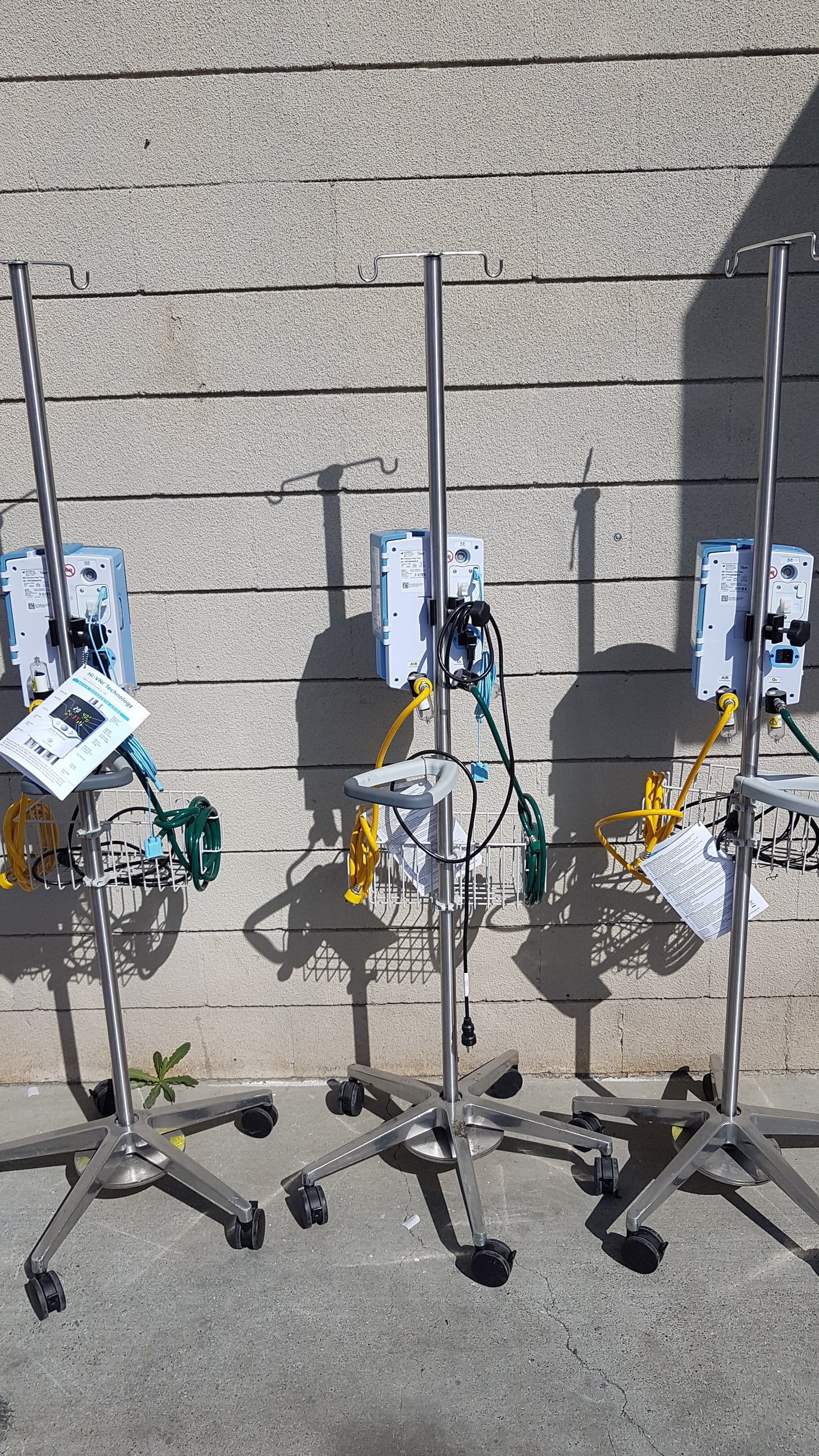Lot of 3 - Vapotherm Hi-VNI Respiratory Therapy Units With Stands