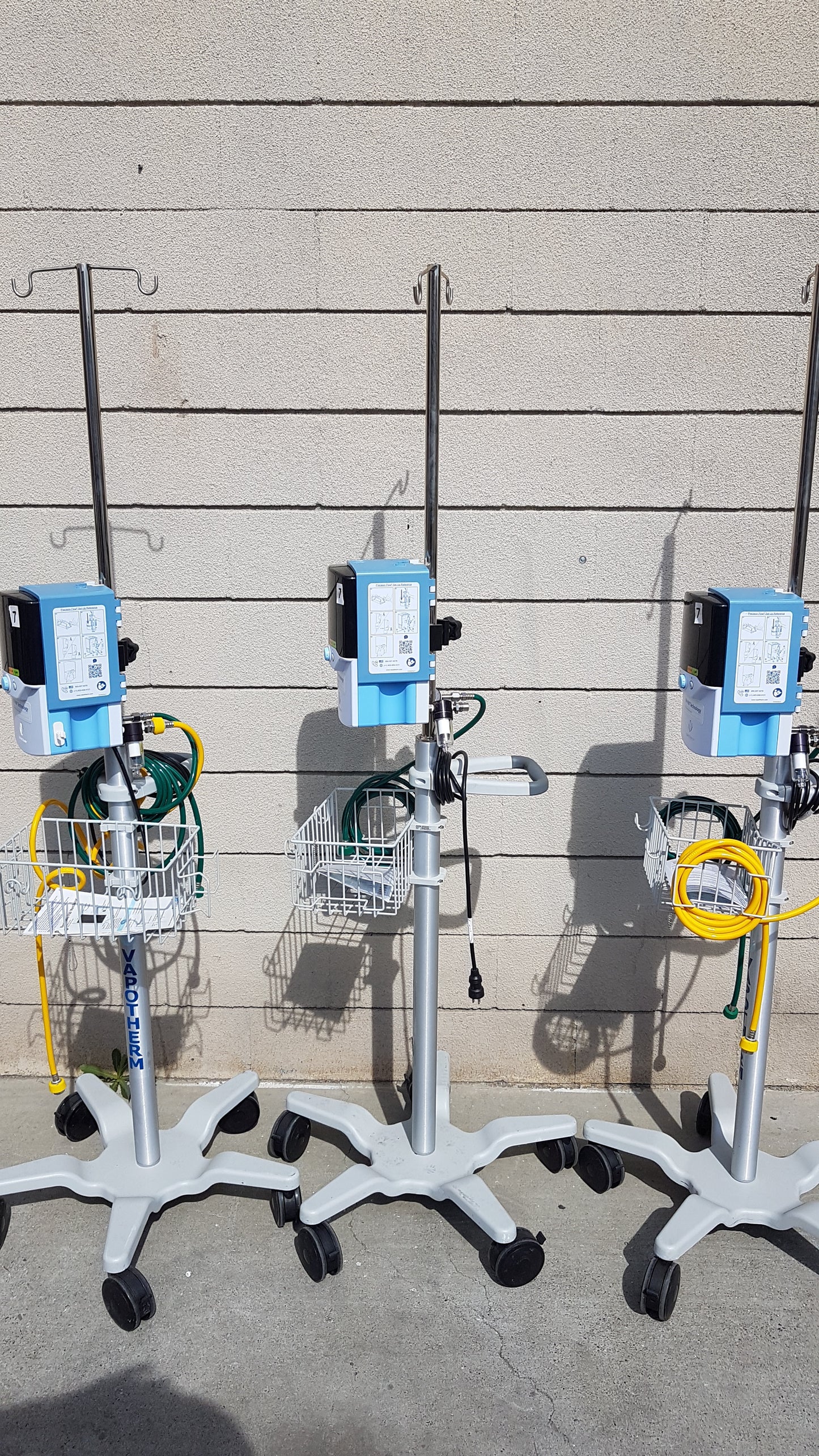 Lot of 3 Vapotherm Respiratory Therapy Units With Stands Ref Precision Flow Plus