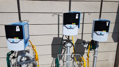 Lot of 3 Hi-VNI Technology Precision Flow Plus Respiratory Therapy Units With Stands