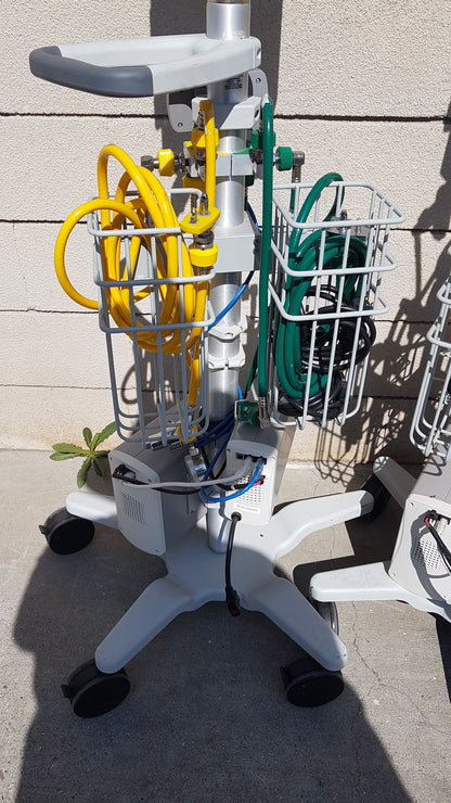 Lot of 3 Hi-VNI Technology Precision Flow Plus Respiratory Therapy Units With Stands