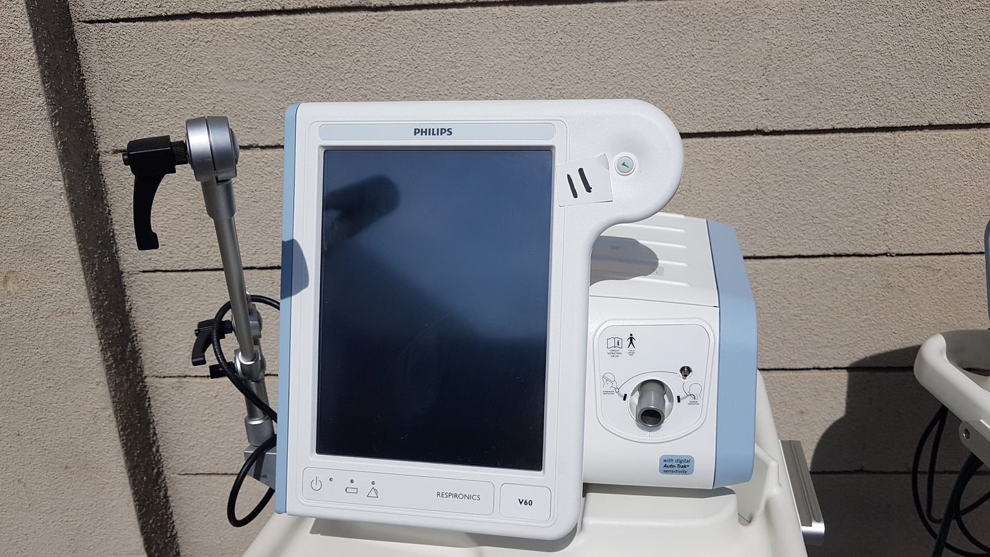 Lot of 3 Philips Respironics V60 Ventilators With Rolling Stands