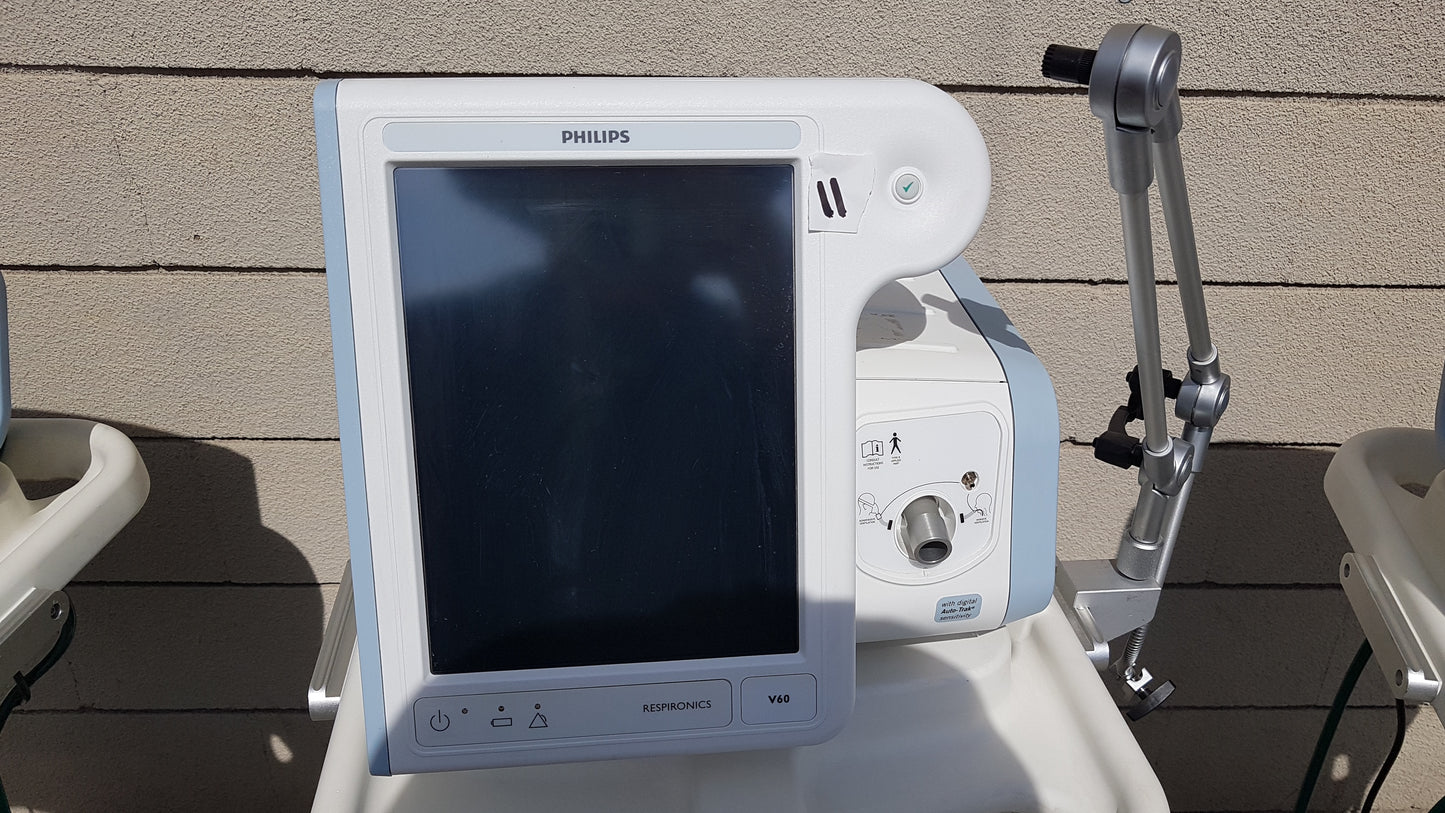 Lot of 3 Philips Respironics V60 Ventilators With Rolling Stands