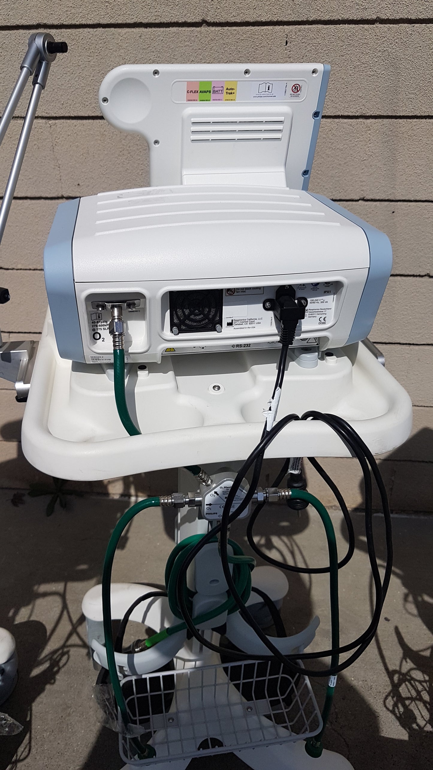 Lot of 3 Philips Respironics V60 Ventilators With Rolling Stands