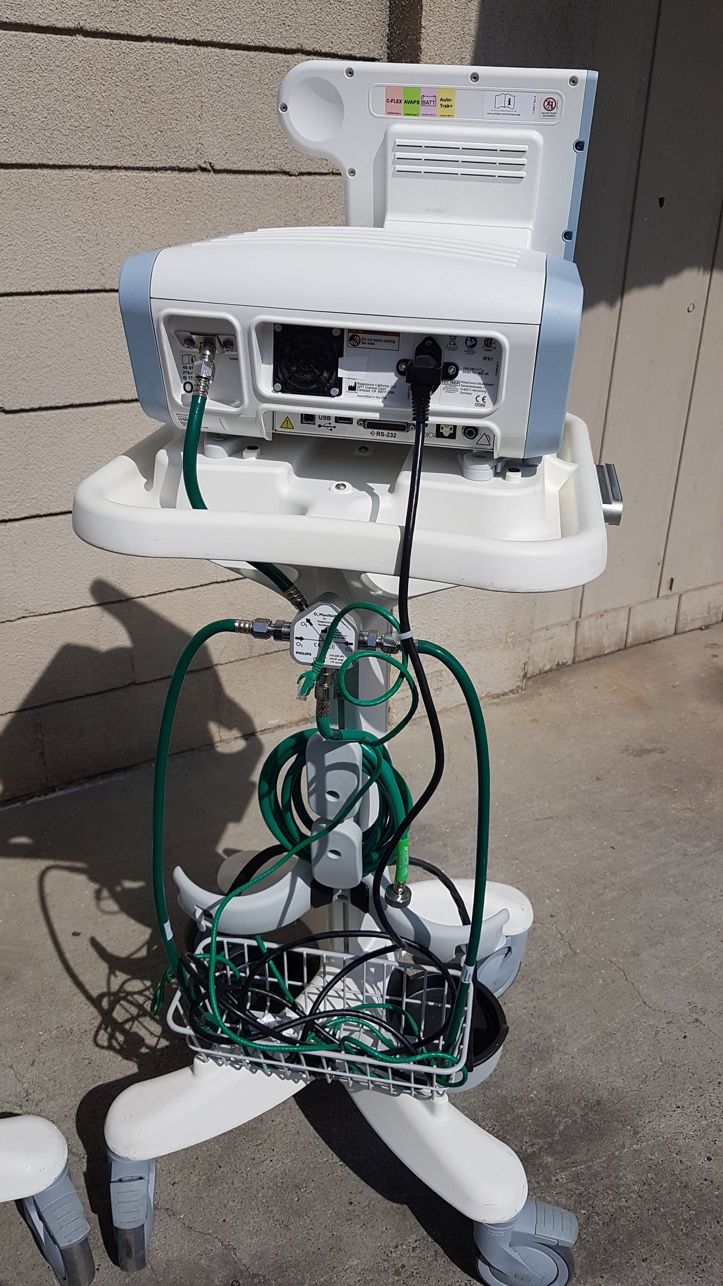 Lot of 3 Philips Respironics V60 Ventilators With Rolling Stands
