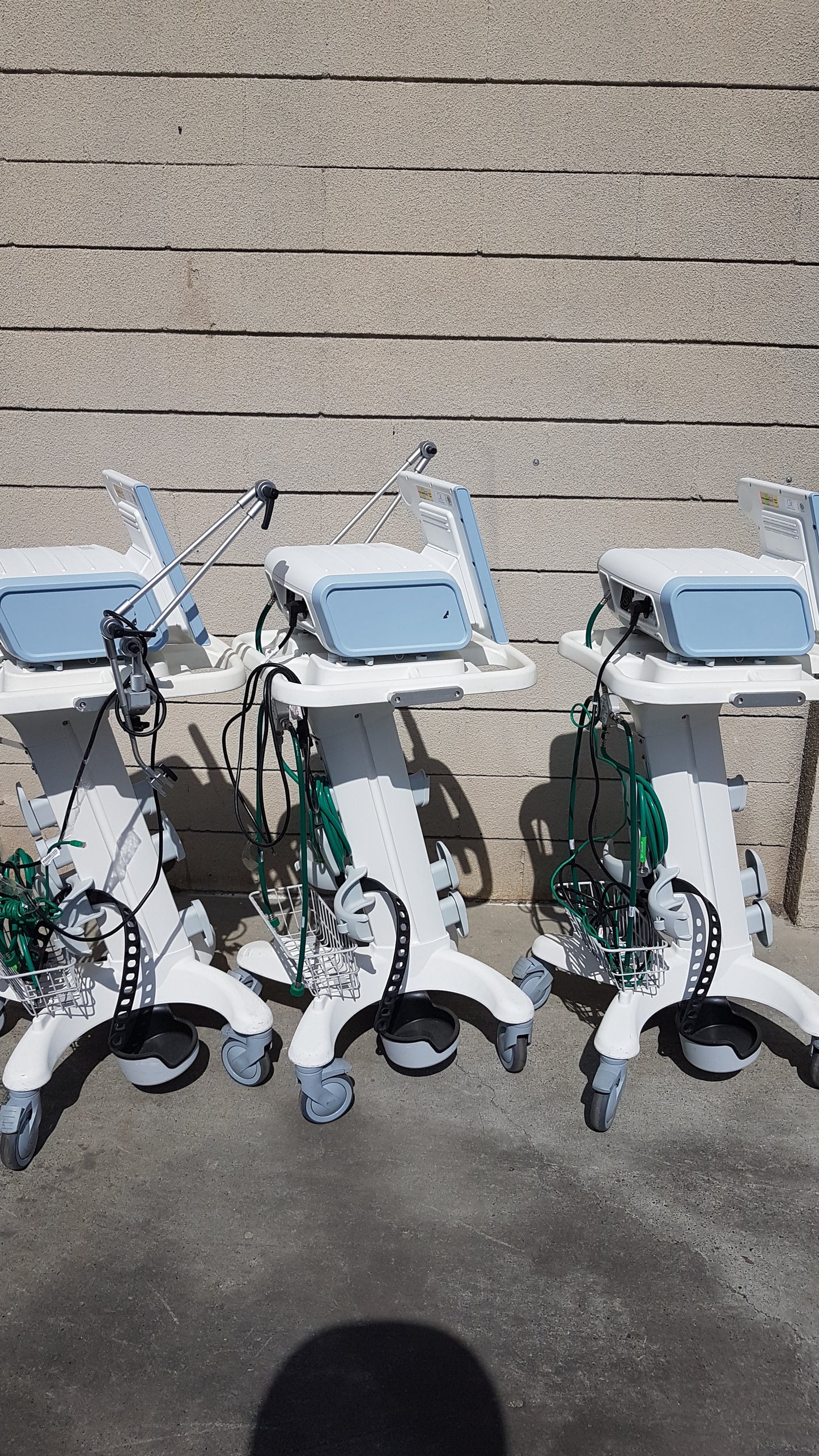 Lot of 3 Philips Respironics V60 Ventilators With Rolling Stands