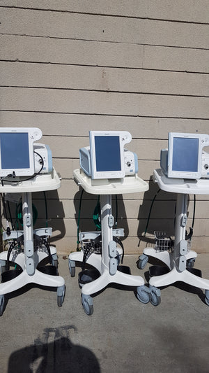 Lot of 3 Philips Respironics V60 Ventilators With Rolling Stands