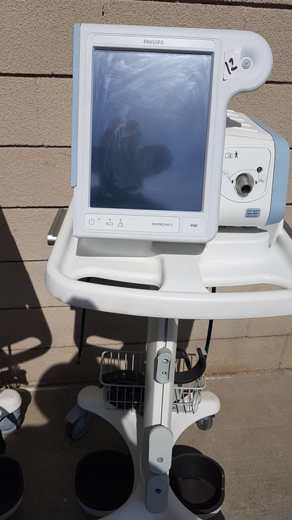 Lot of 3 Philips Respironics V60 Ventilators With Rolling Stands