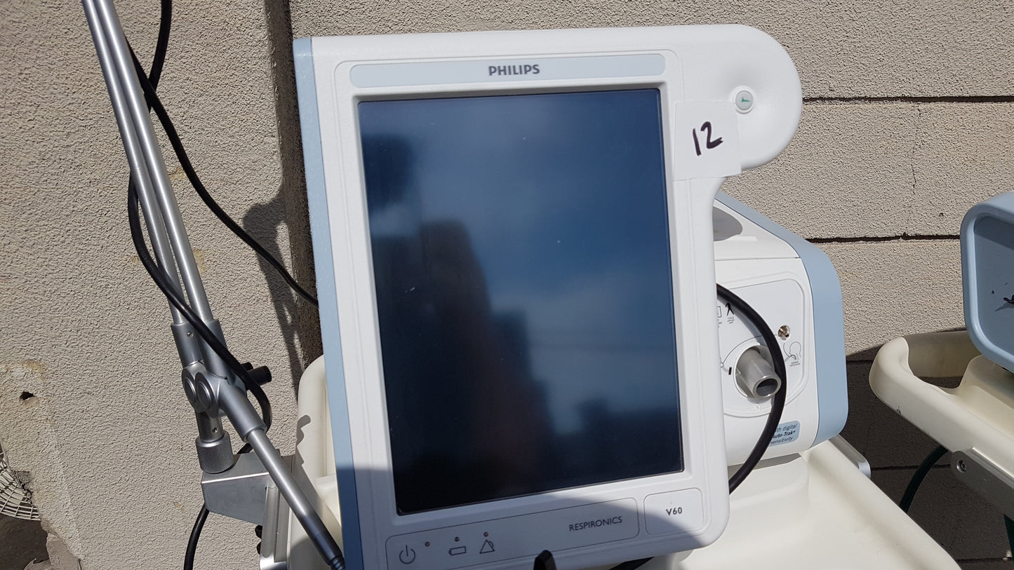 Lot of 3 Philips Respironics V60 Ventilators With Rolling Stands