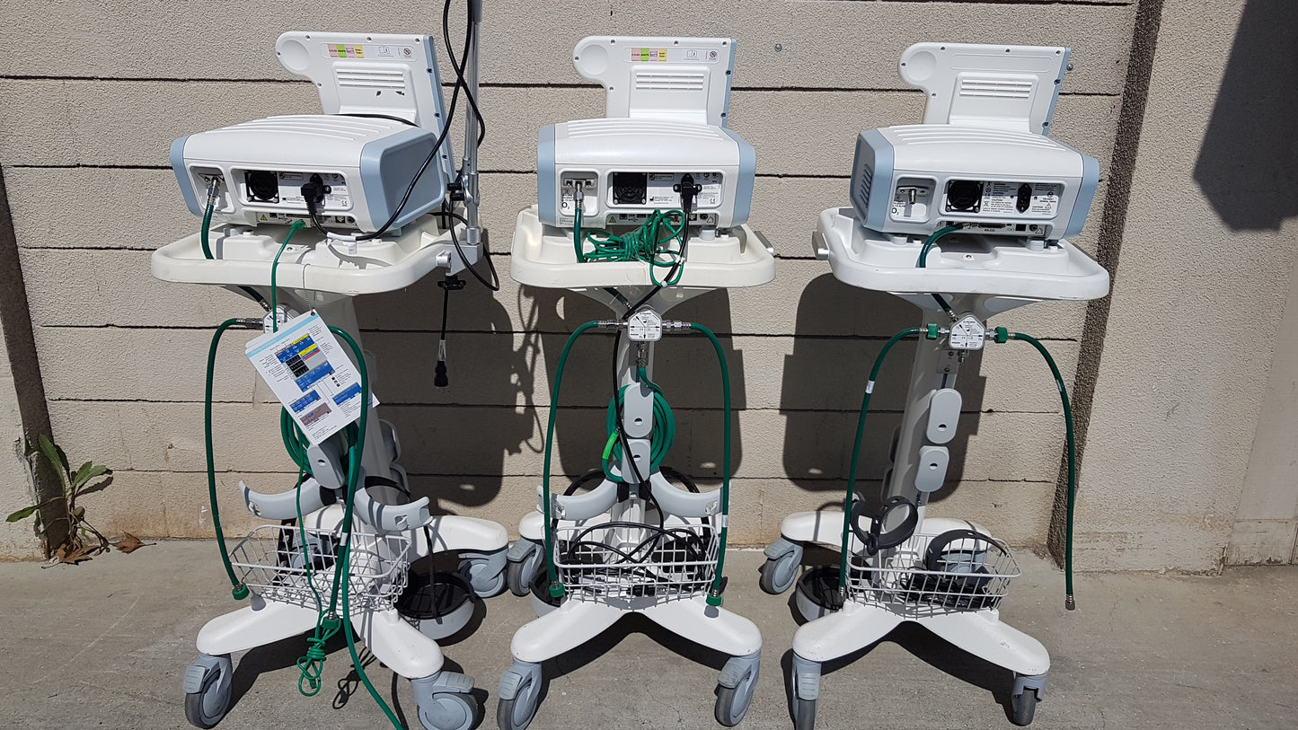 Lot of 3 Philips Respironics V60 Ventilators With Rolling Stands
