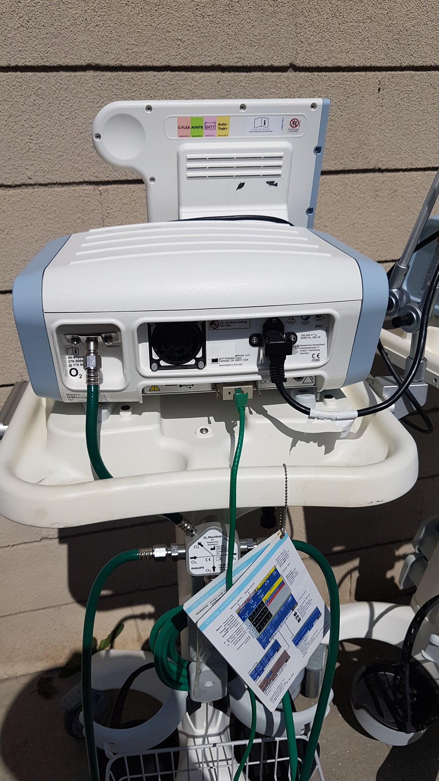 Lot of 3 Philips Respironics V60 Ventilators With Rolling Stands