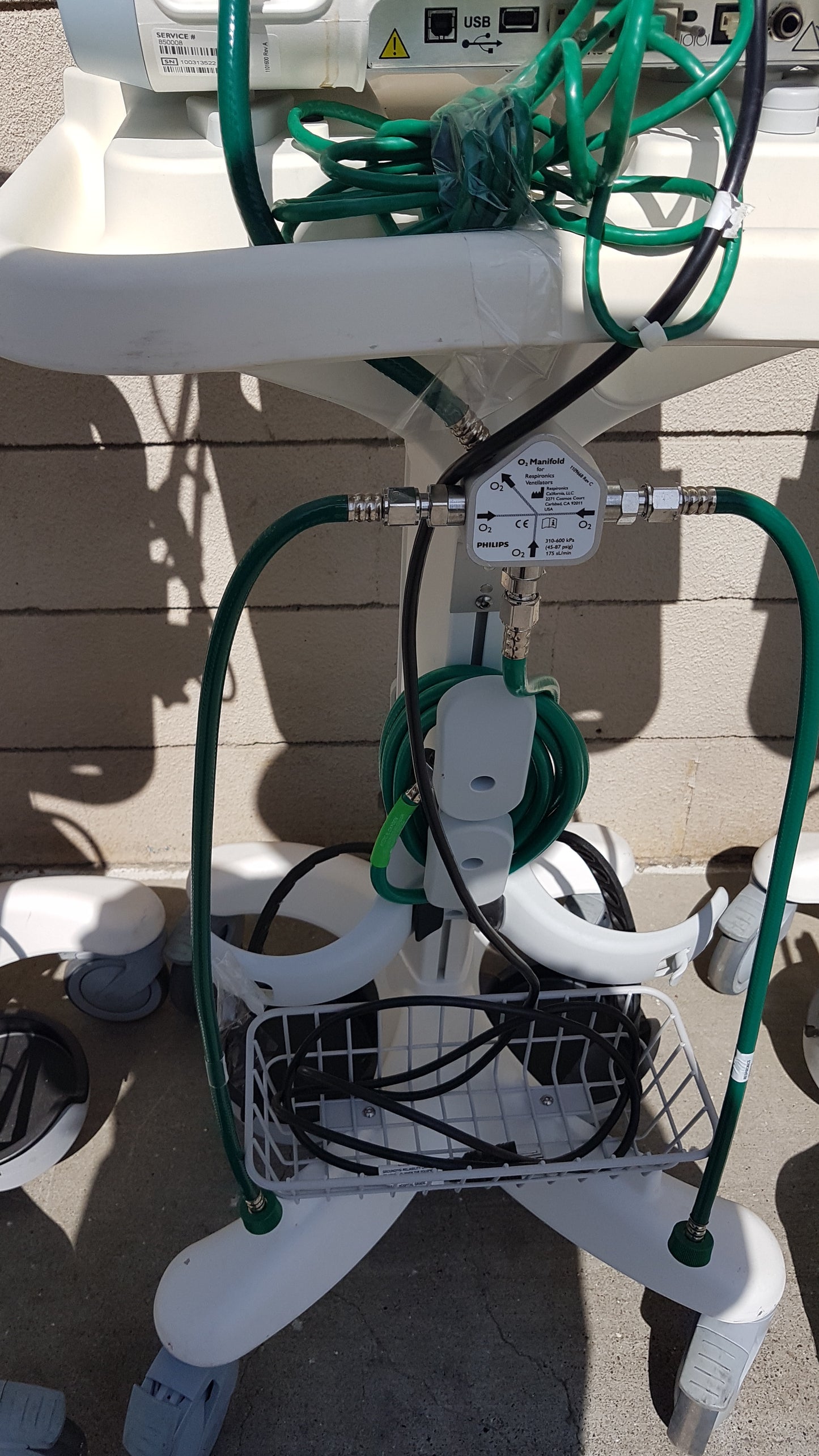Lot of 3 Philips Respironics V60 Ventilators With Rolling Stands