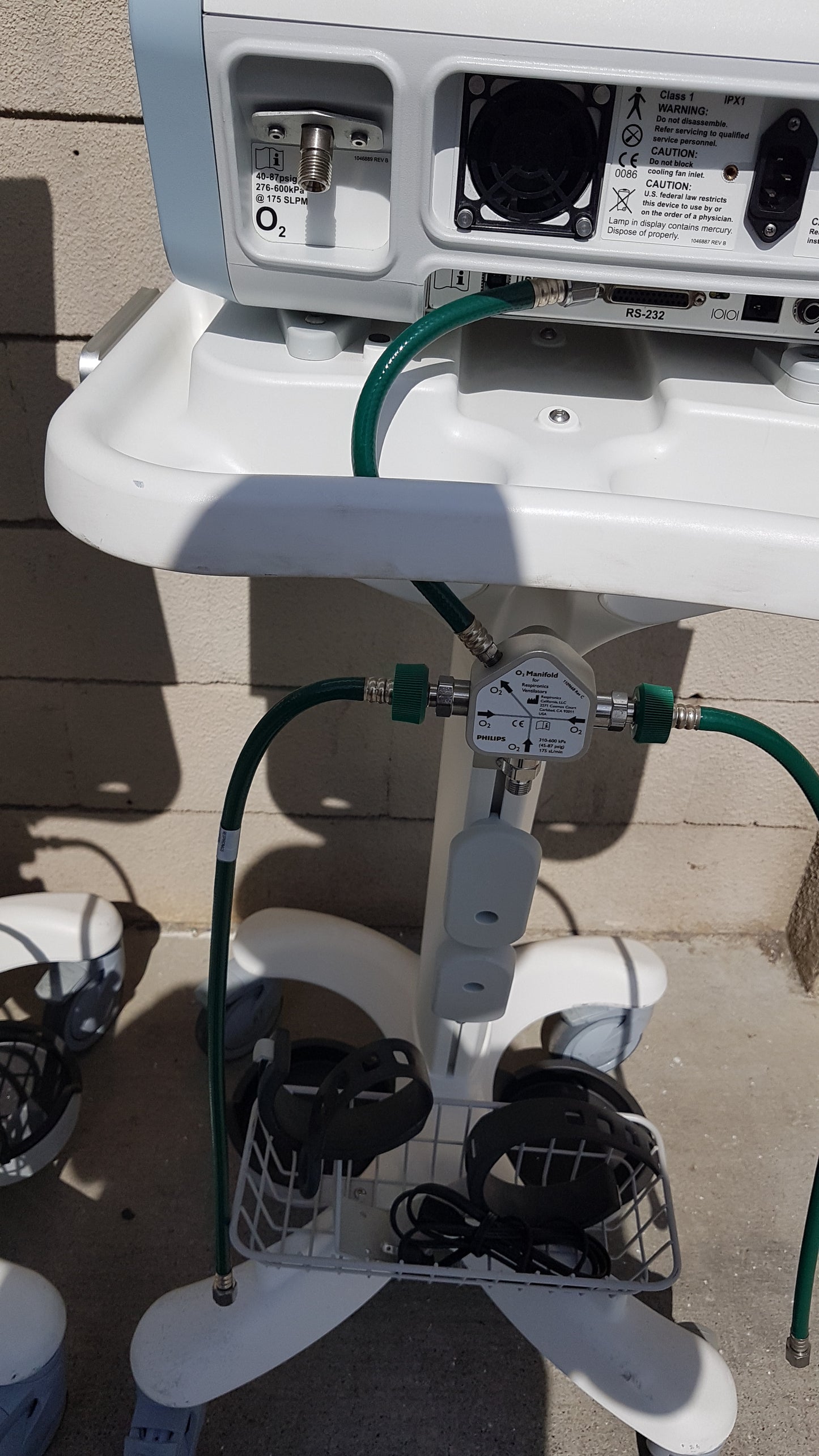 Lot of 3 Philips Respironics V60 Ventilators With Rolling Stands