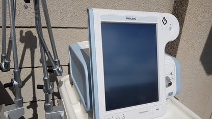 Lot of 3 Philips Respironics V60 Hospital BiPAP Ventilators With Rolling Stands