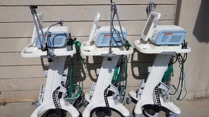 Lot of 3 Philips Respironics V60 Hospital BiPAP Ventilators With Rolling Stands