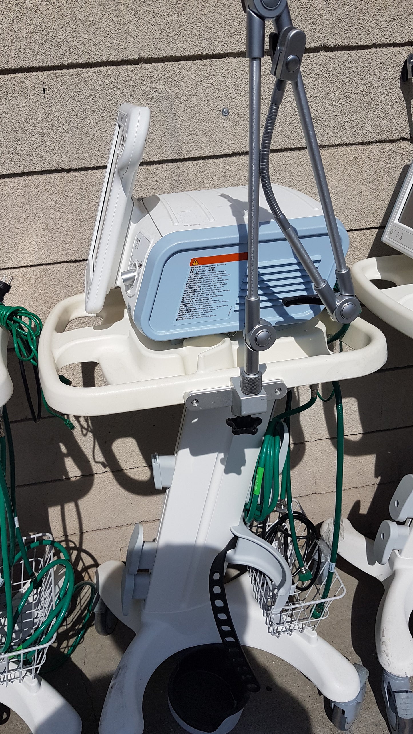 Lot of 3 Philips Respironics V60 Hospital BiPAP Ventilators With Rolling Stands