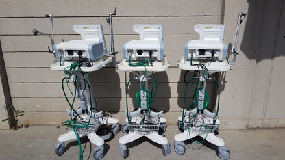 Lot of 3 Philips Respironics V60 Hospital BiPAP Ventilators With Rolling Stands