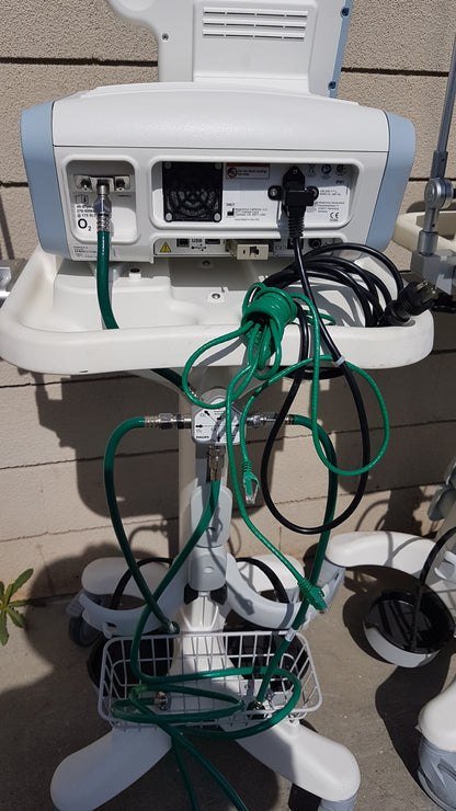 Lot of 3 Philips Respironics V60 Hospital BiPAP Ventilators With Rolling Stands