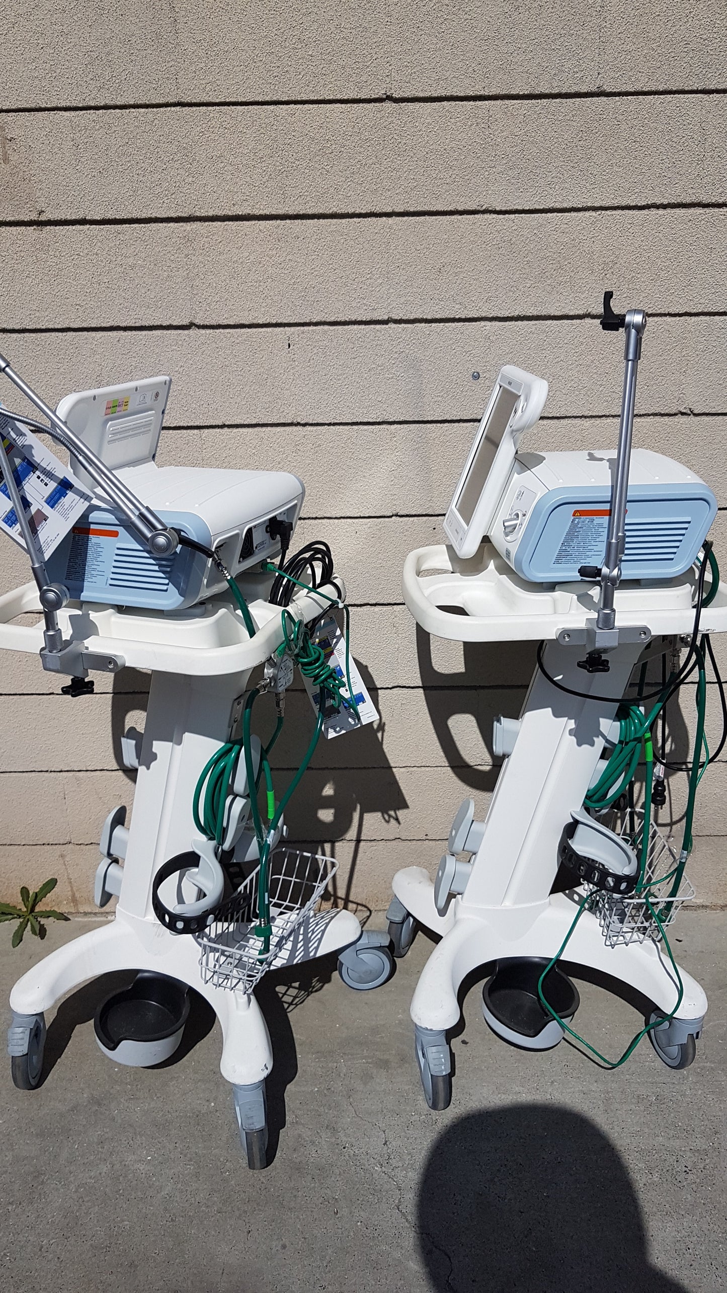 Lot of 2 Philips V60 Hospital BiPAP Ventilators With Rolling Stands