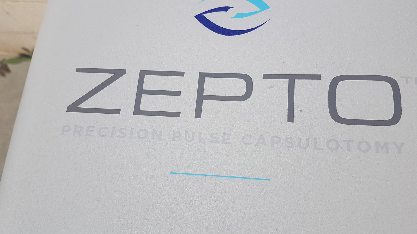 Lot of 2 Zepto Precision Pulse Capsulotomy Power Consoles With Rolling Cart