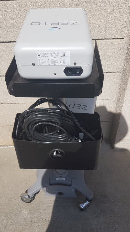 Lot of 2 Zepto Precision Pulse Capsulotomy Power Consoles With Rolling Cart
