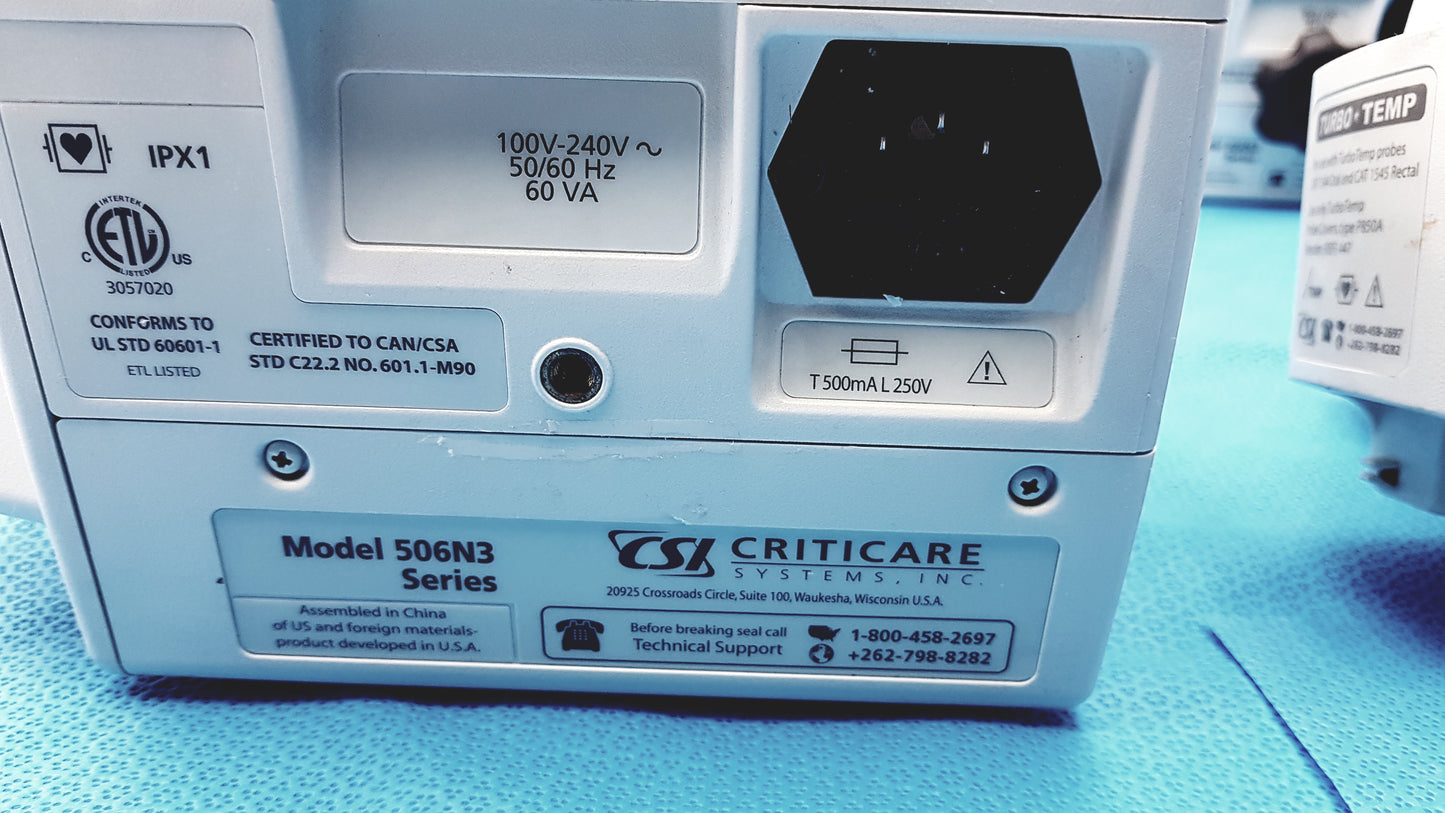 Lot of 6 CSI Criticare ComfortCuff 506NT3 Series Patient Monitors