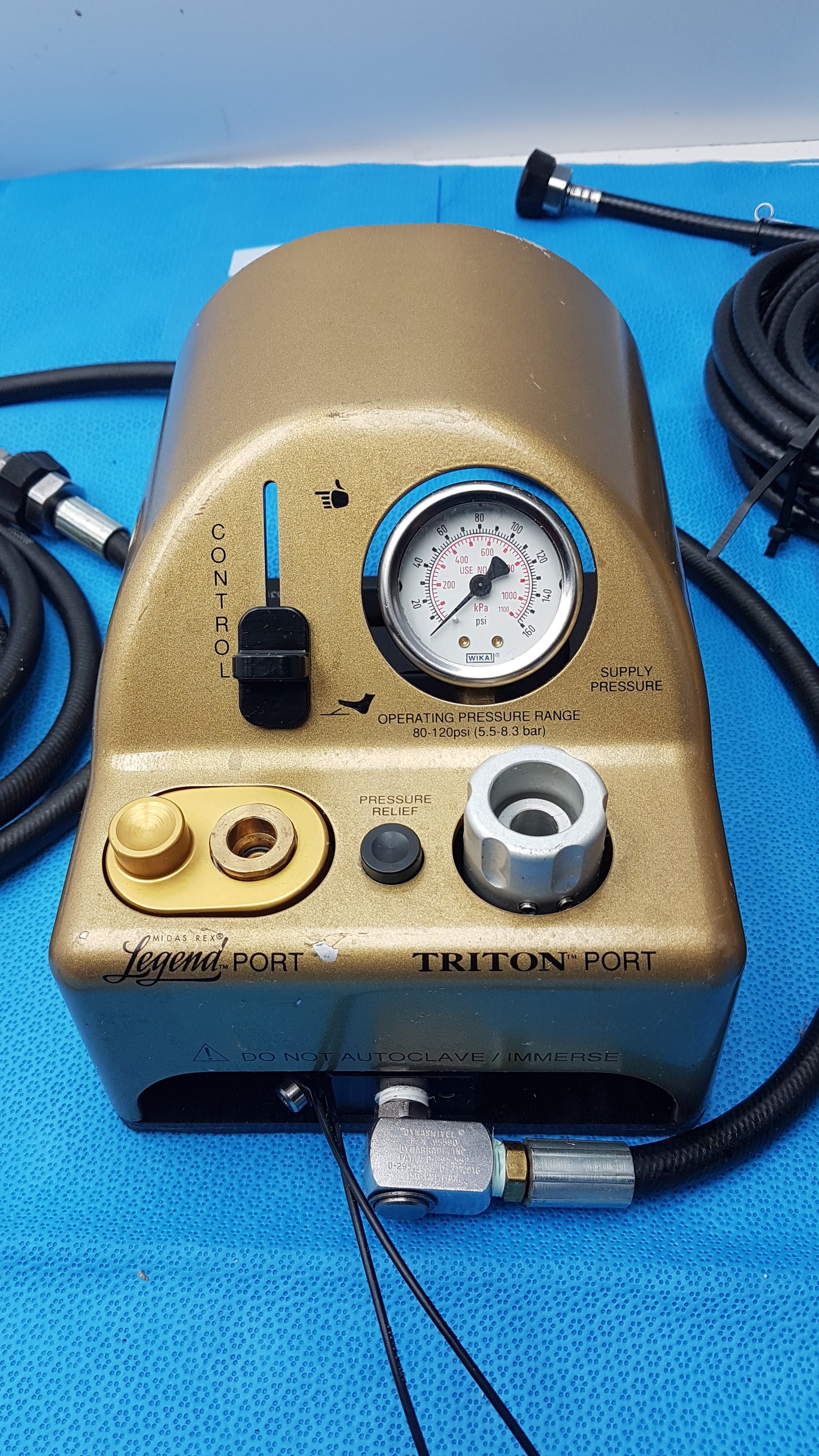 Lot of 2 Medtronic Midas Rex Legend Gold Pneumatic Drill Foot Control Unit
