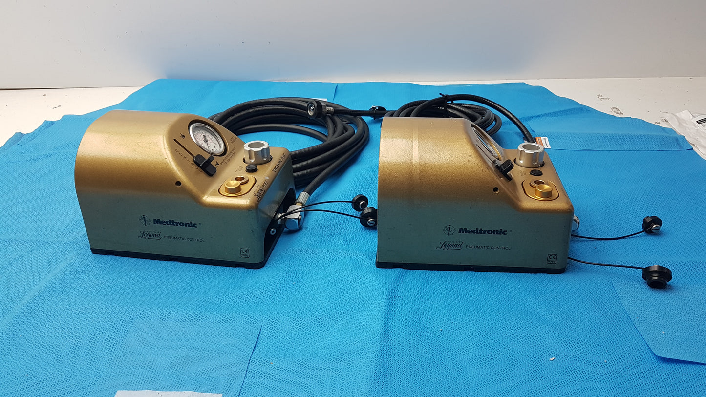 Lot of 2 Medtronic Midas Rex Legend Gold Pneumatic Drill Foot Control Unit