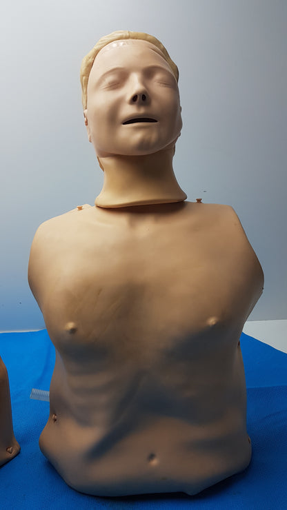 Lot of 2 Adult CPR Training Manikin Full Torso QCPR Electronic Dummy