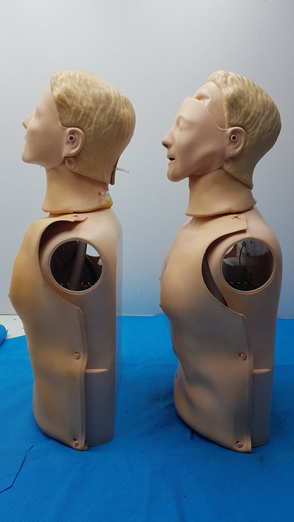 Lot of 2 Adult CPR Training Manikin Full Torso QCPR Electronic Dummy