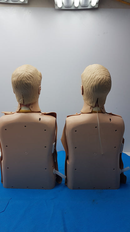 Lot of 2 Adult CPR Training Manikin Full Torso QCPR Electronic Dummy