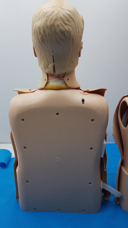 Lot of 2 Adult CPR Training Manikin Full Torso QCPR Electronic Dummy
