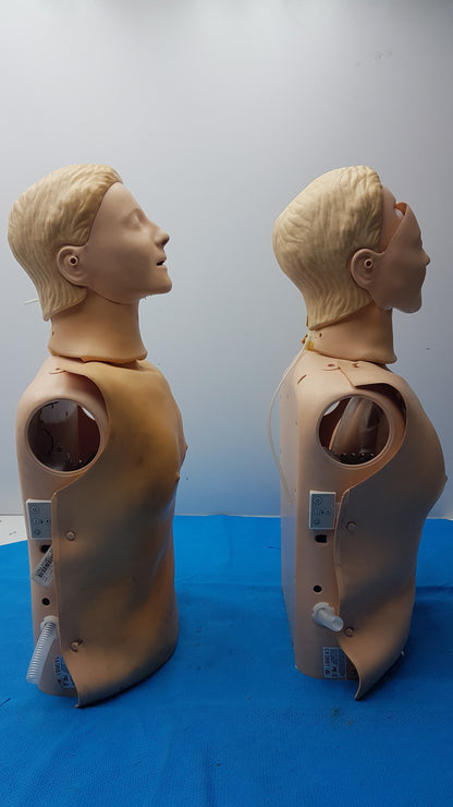 Lot of 2 Adult CPR Training Manikin Full Torso QCPR Electronic Dummy