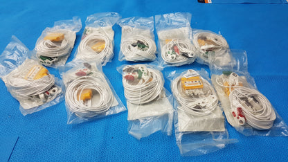 Lot of 10 Renu Medical AMC 5 Lead DIN to Pinch Telemetry Leadset Ref RM-LW-329DS50/5AT