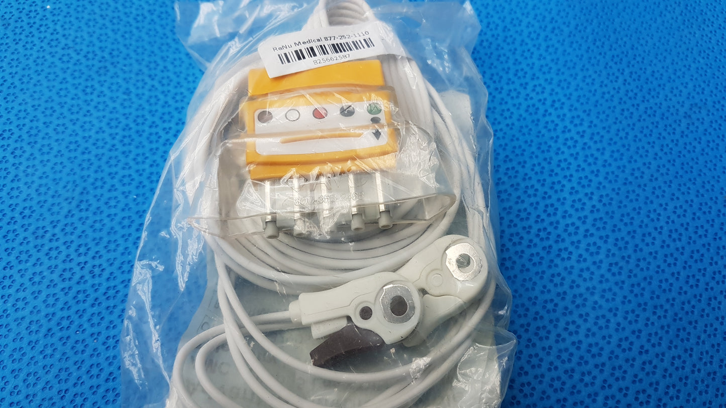 Lot of 10 Renu Medical AMC 5 Lead DIN to Pinch Telemetry Leadset Ref RM-LW-329DS50/5AT