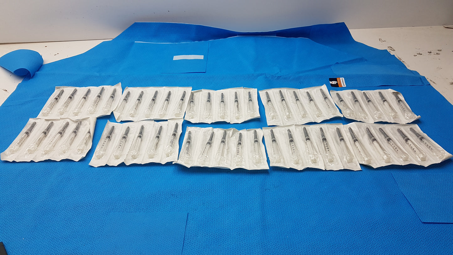 Lot of 50 Covidien Monoject 3mL Syringes Vial Access Cannula SmarTip Ref 8881540133