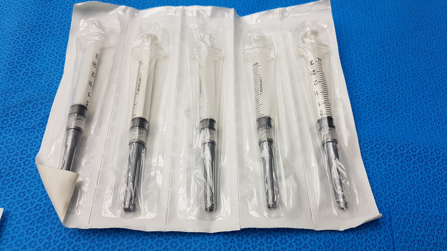 Lot of 50 Covidien Monoject 3mL Syringes Vial Access Cannula SmarTip Ref 8881540133