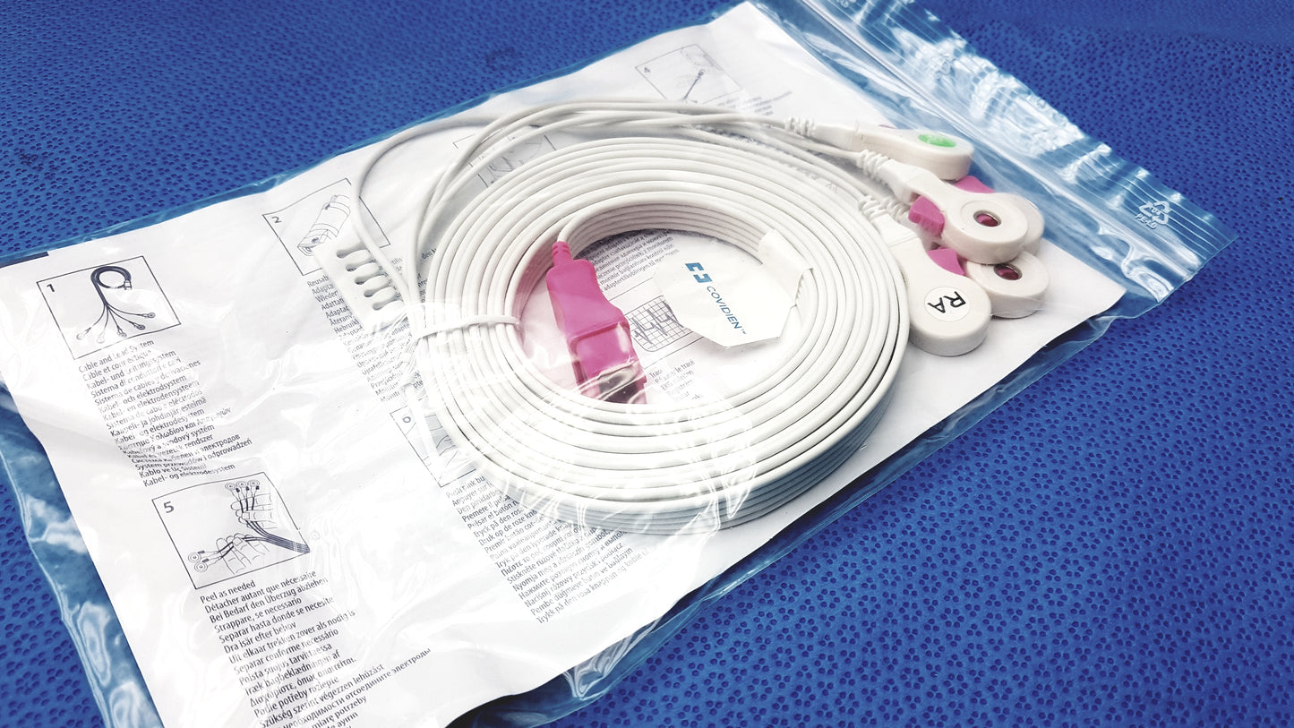 Lot of 56 - Covidien Kendall DL Disposable Cable and Lead Wire System Ref 33105