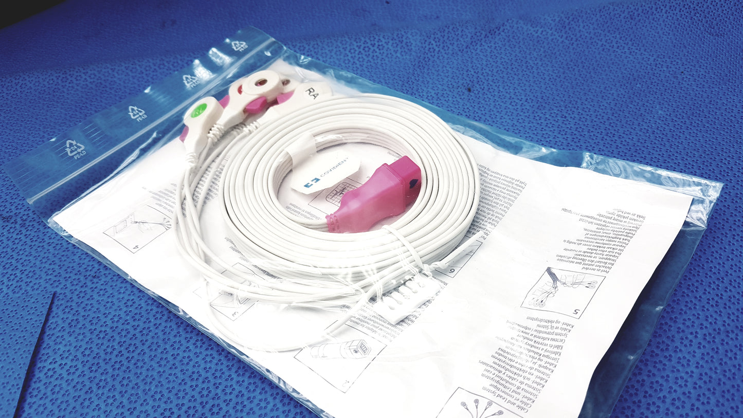 Lot of 56 - Covidien Kendall DL Disposable Cable and Lead Wire System Ref 33105