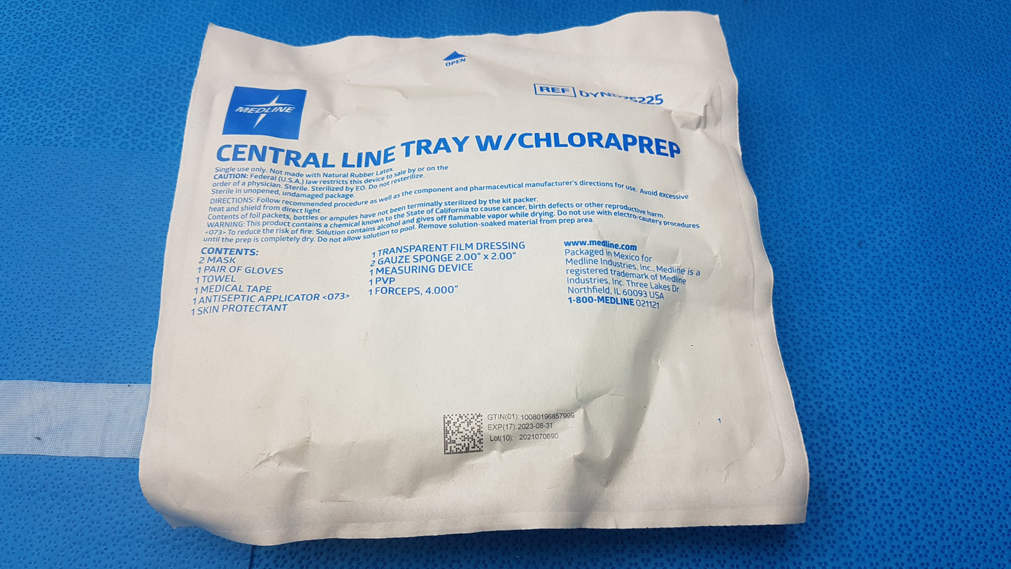 Lot of 41 - Medline DYND75225 Central Line Dressing Tray Kit With ChloraPrep
