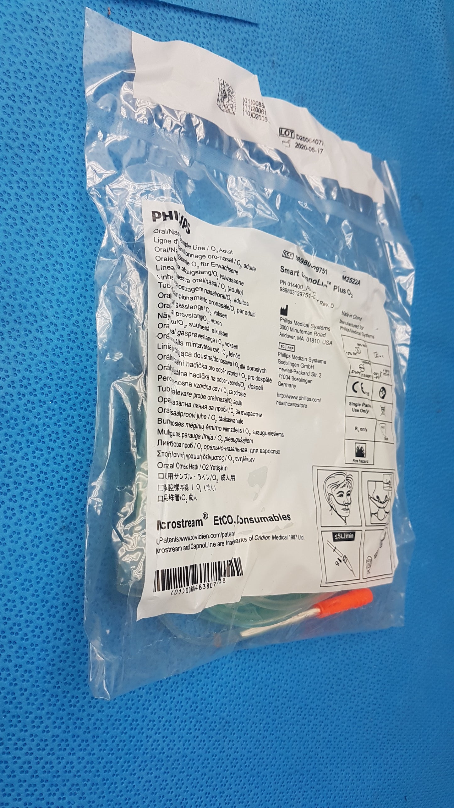 Philips M2522A Smart CapnoLine Plus O2 Nasal Cannula REF 989803129751 - Lot of 140