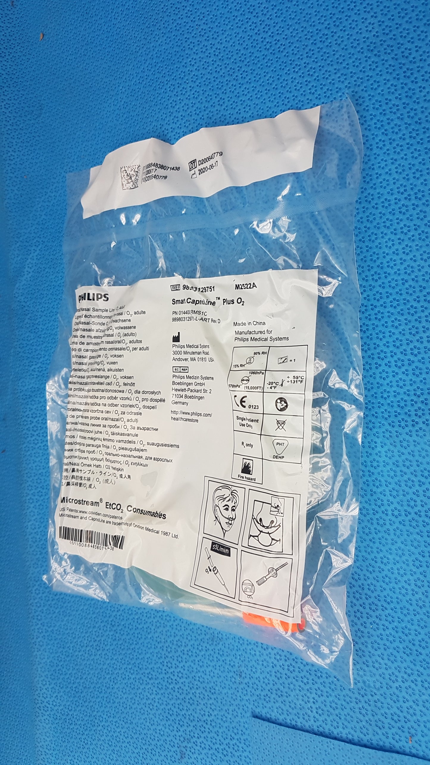 Philips M2522A Smart CapnoLine Plus O2 Nasal Cannula REF 989803129751 - Lot of 140