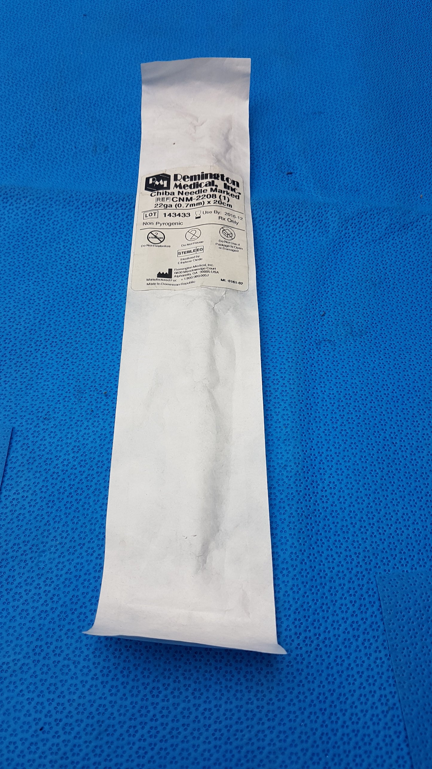 Remington Medical CNM-2208 Chiba Biopsy Needle 22ga x 20cm Sterile Single
